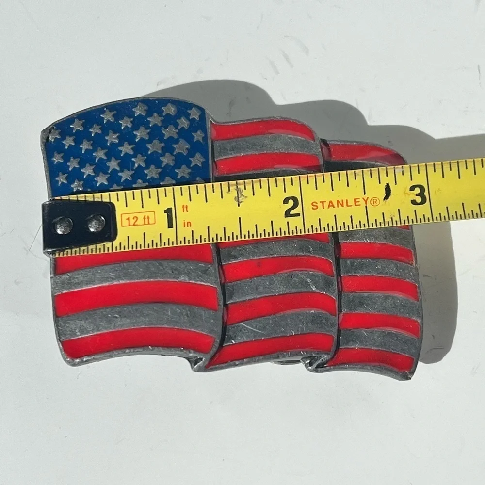 Vintage Belt Buckle American Flag 1990s Patriotic Western Streetwear